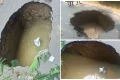 ये है भ्रष्टाचार की सड़क!: दो किमी के हिस्से में 29 बार धंसी, 15 से 125 फीट तक चौड़े गड्ढे; डरा देंगी तस्वीरें