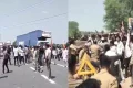 यूजीसी के विरोध में बवाल: आगरा में यमुना एक्सप्रेसवे पर हंगामा, भीड़ ने किया पथराव; पुलिस ने चलाई लाठी