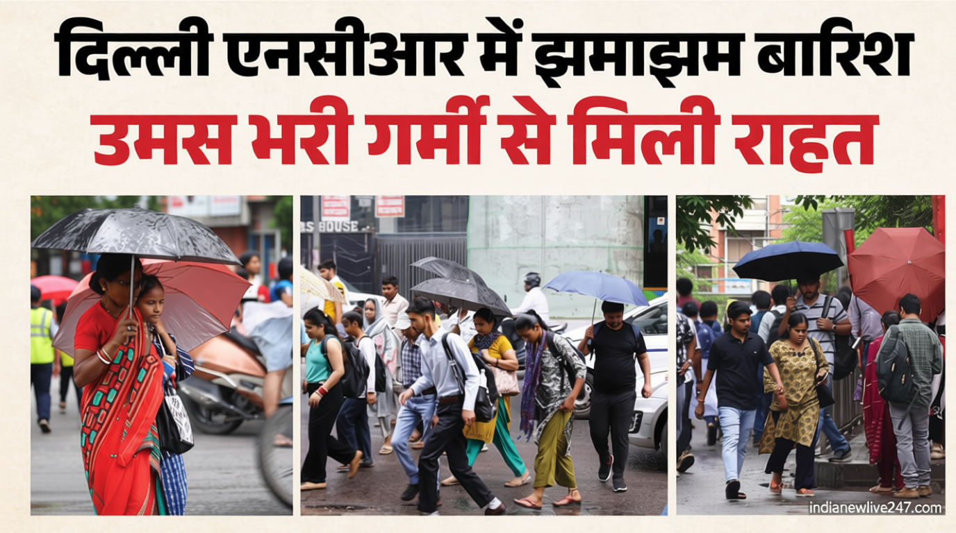 Weather Update: दिल्ली-एनसीआर में झमाझम बारिश से बदला मौसम का मिजाज, लोगों को गर्मी से मिली राहत