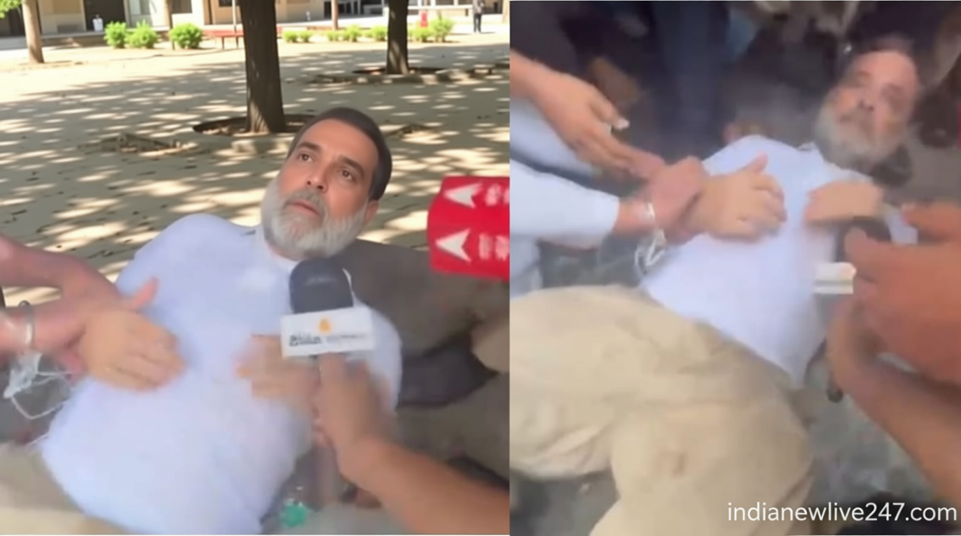 VIDEO: वायरल हुआ राहुल गांधी को हिरासत में लेने का वीडियो, जमीन पर लेट मीडिया को दी बाइट; कहा- लोकतंत्र खत्म